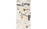 Simple Stories Always & Forever Chipboard Stickers with FOIL 31pz