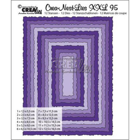 Crealies Crea-Nest-Lies XXL Rectangles With Rough Edges no 95