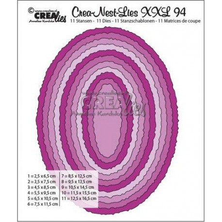 Crealies Crea-Nest-Lies XXL Ovals With Rough Edges no 94