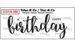 Crealies Clearstamp Text & Co Happy Birthday Solid