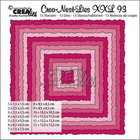 Crealies Crea-Nest-Lies XXL Squares With Rough Edges no 93