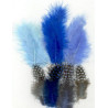 Piume Marabou&Guinea Mix Blue 18pz