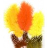 Piume Marabou&Guinea Mix Orange Yellow 18pz