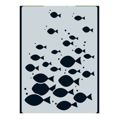 Mask stencil Ocean - School of Fish A6