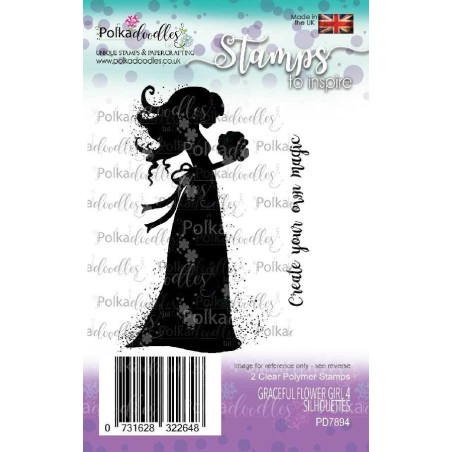 Polkadoodles Graceful Flower Girl 4 Silhouettes Clear Stamp