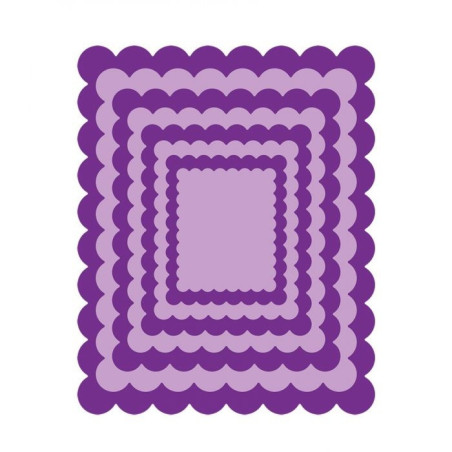 Gemini Scalloped Edge Rectangle Elements Dies