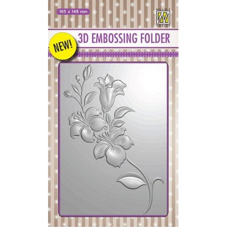 Nellie's Choice 3D Embossing Folder Branch with Flowers