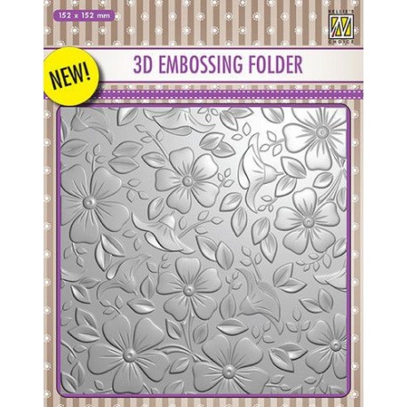 Nellie's Choice 3D Embossing Folder Flowers 3