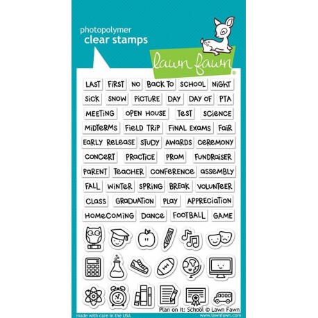 Lawn Fawn Clear Stamps Plan On It: School