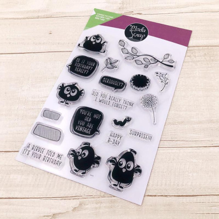MODASCRAP CLEAR STAMPS LINEA TOMMY - FUNNY BIRDIE