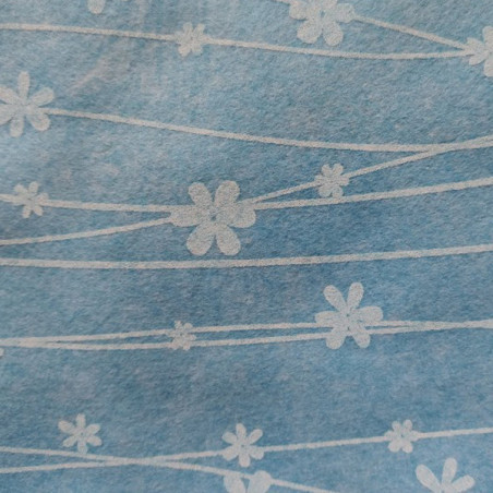 Pannolenci Stampato Celeste Righe e Fiori