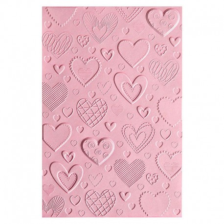 3-D Textured Impressions Embossing Folder - Hearts 663628