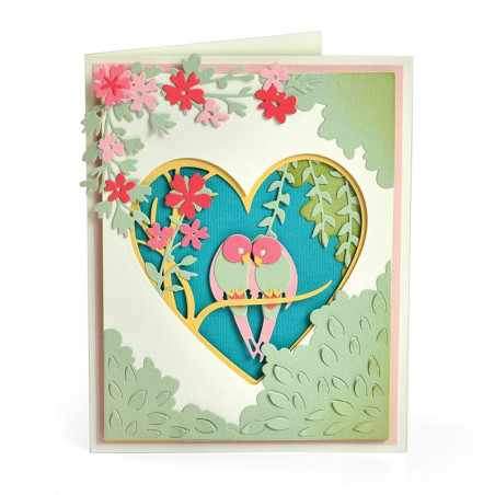 Thinlits Die Set 20pz - Love Birds Shadow Box 663619