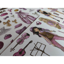 Craft o' Clock One-sided paper Kara & Lina III (glitter) 30x30cm