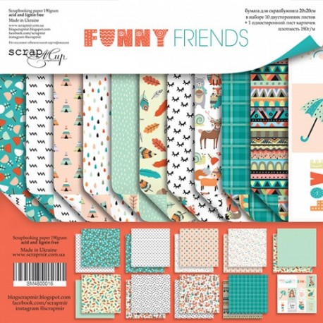 ScrapMir Funny Friends Paper Pad 20x20cm