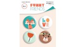 ScrapMir Funny Friends Flair Buttons 4pz
