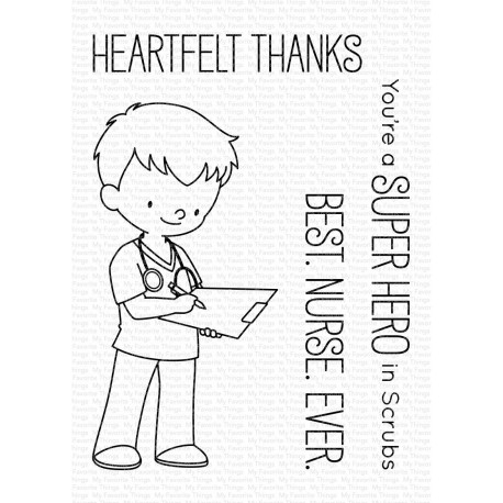 My Favorite Things Super Hero in Scrubs Clear Stamps