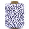 Vivant Cord Cotton Twist Royal Blue and white 50 MT 2MM