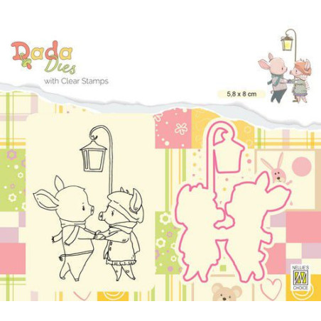 Nellie's Choice DADA Die with Clear Stamp Wintertime Nightwalk