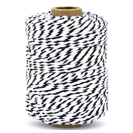 Vivant Cord Cotton Twist Black and White 50 MT 2MM