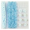 Set Abbellimenti Celesti PomPom, Fiori, Mezze Perle