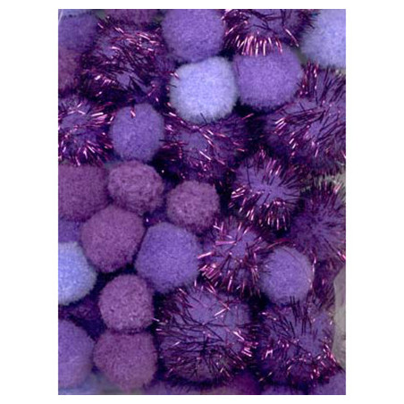 Mix PomPom Set Purple 50pz