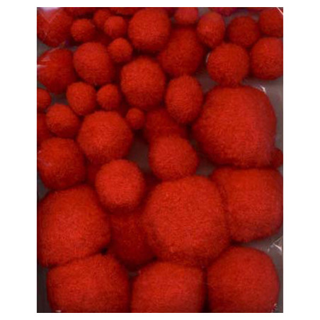 Mix PomPom Set Red 50pz