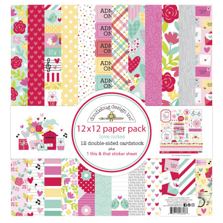 Doodlebug Paper Pack Love Notes 30x30cm