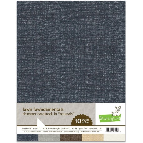 PRE-ORDINE LAWN FAWN Shimmer Cardstock - Neutrals A4