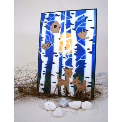 Dutch DooBaDoo Mask Art Stencil Birch Trees A5