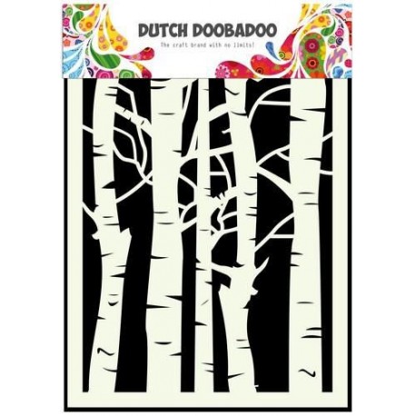 Dutch DooBaDoo Mask Art Stencil Birch Trees A5