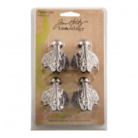 Idea-Ology Tim Holtz Foundations Box Feet Antique Nickel 4pz