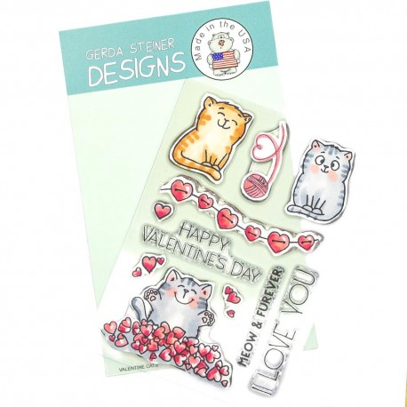 Gerda Steiner Designs Clear Stamp Set Valentine Cats