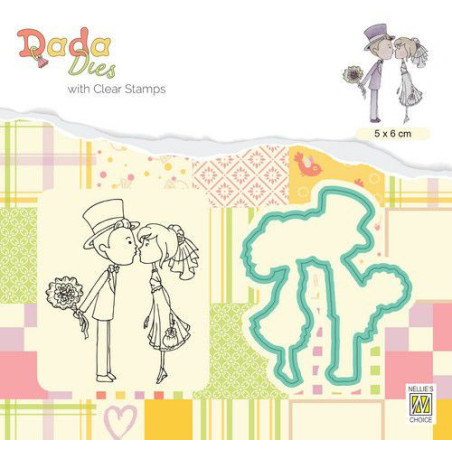 Nellie's Choice DADA Die with Clear Stamp Marriage Kissing