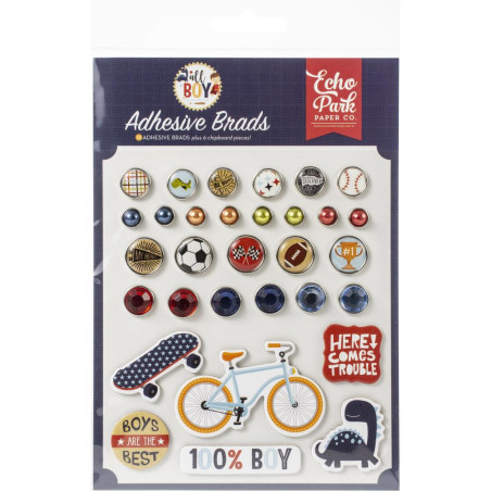 Echo Park All Boy Decorative Brads 25pz+6 Chipboard