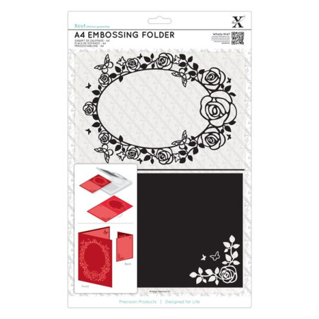 A4 Embossing Folder - Rose Frame