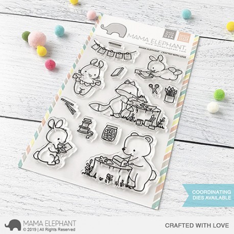 Mama Elephant Clear Stamp CRAFTED WITH LOVE