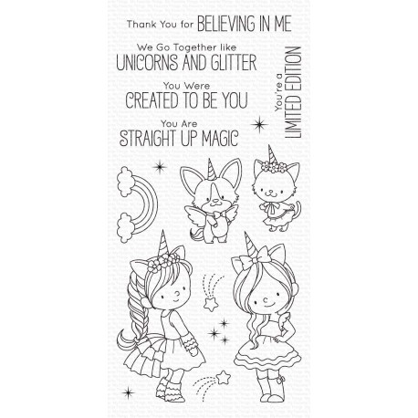 My Favorite Things Unicorns and Glitter Clear Stamps