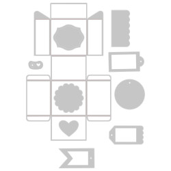 Thinlits Plus Die Set 10pz - Box & Labels 663853