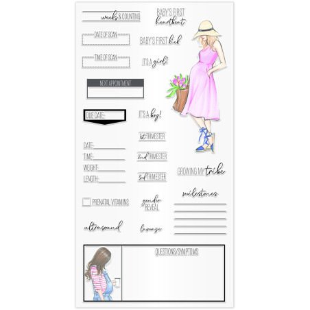 Hampton Art Pregnancy Tracker Clear Stamps