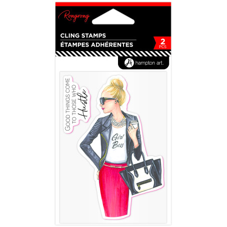 Hampton Art Girl Boss Rubber Stamps