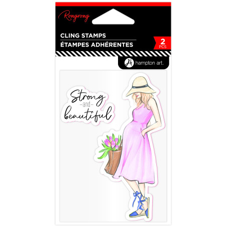 Hampton Art Strong & Beautiful Rubber Stamps