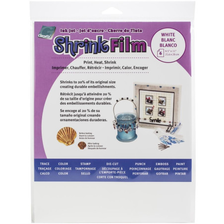 Grafix Shrink Film InkJet White 6 fogli A4
