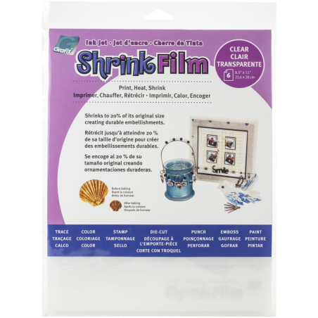 Grafix Shrink Film InkJet Clear 6 fogli A4