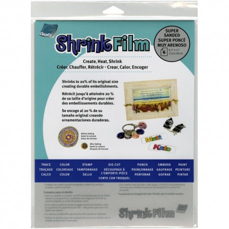 Grafix Shrink Film Super Sanded 6 fogli A4