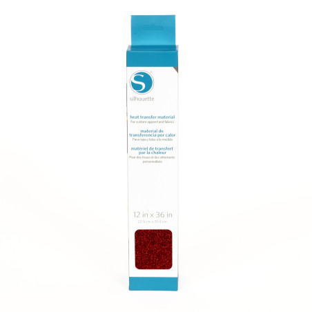 Silhouette Glitter Heat Transfer Material Red HEAT-12GL-RED