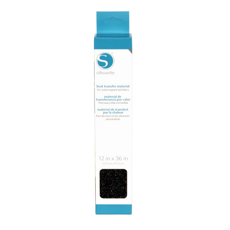 Silhouette Glitter Heat Transfer Material Black HEAT-12GL-BLK