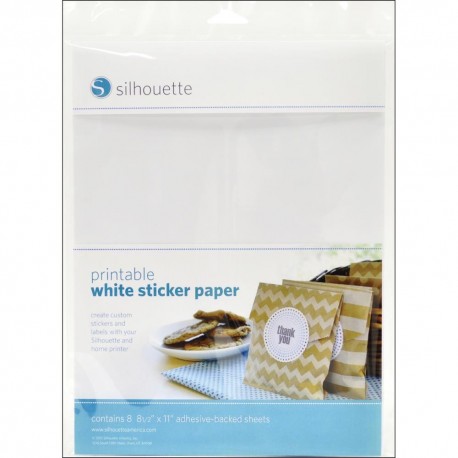 Silhouette Printable Sticker Paper White - Fogli Adesivi Stampabili Bianchi A4