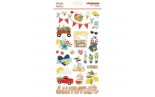 Simple Stories Summer Farmhouse Chipboard Stickers 27pz