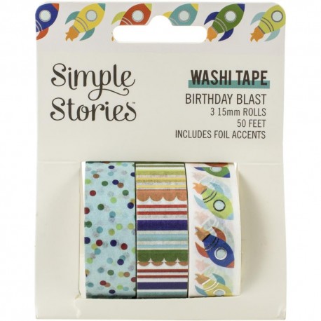 Simple Stories Birthday Blast Washi Tape 3pz